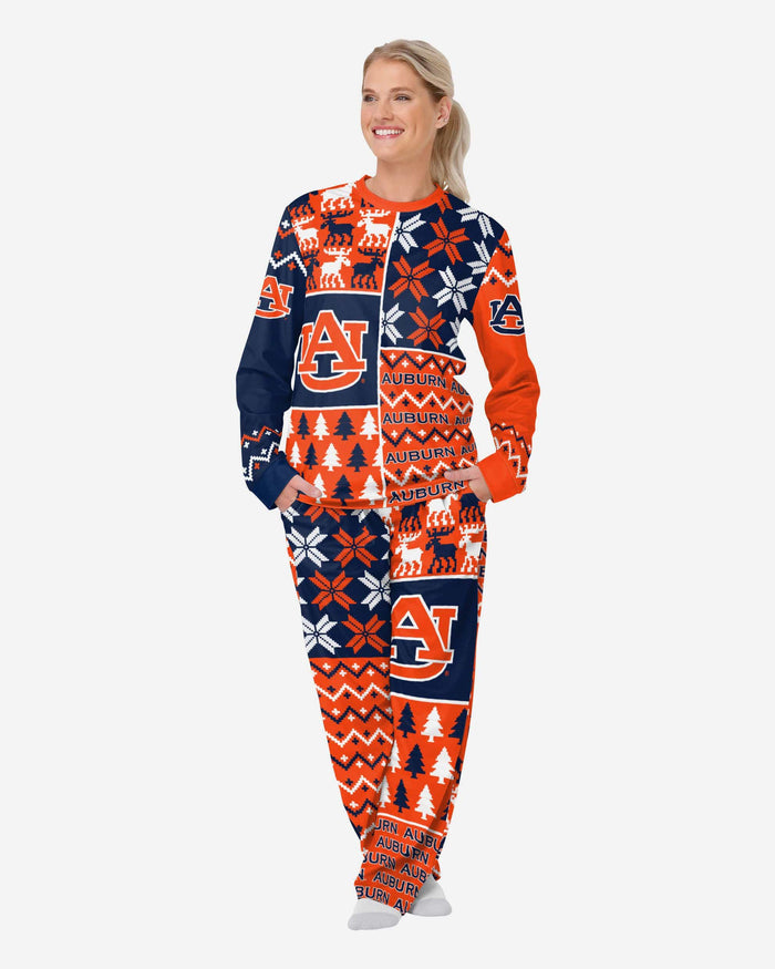 Auburn Tigers Womens Busy Block Family Holiday Pajamas FOCO S - FOCO.com