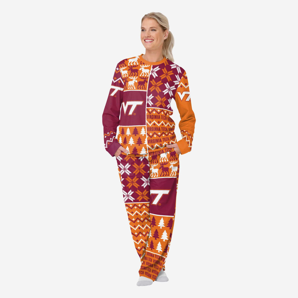 Virginia Tech Hokies Womens Busy Block Family Holiday Pajamas FOCO S - FOCO.com