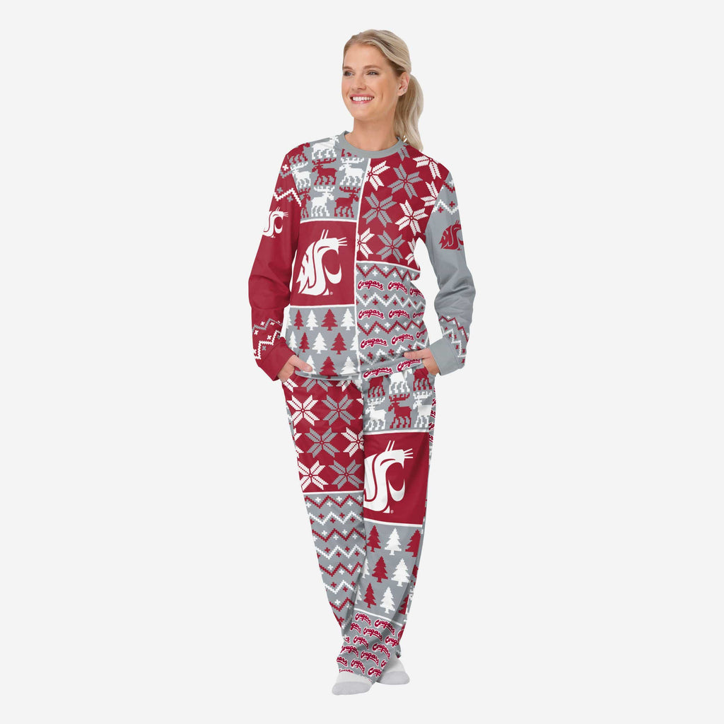 Washington State Cougars Womens Busy Block Family Holiday Pajamas FOCO S - FOCO.com