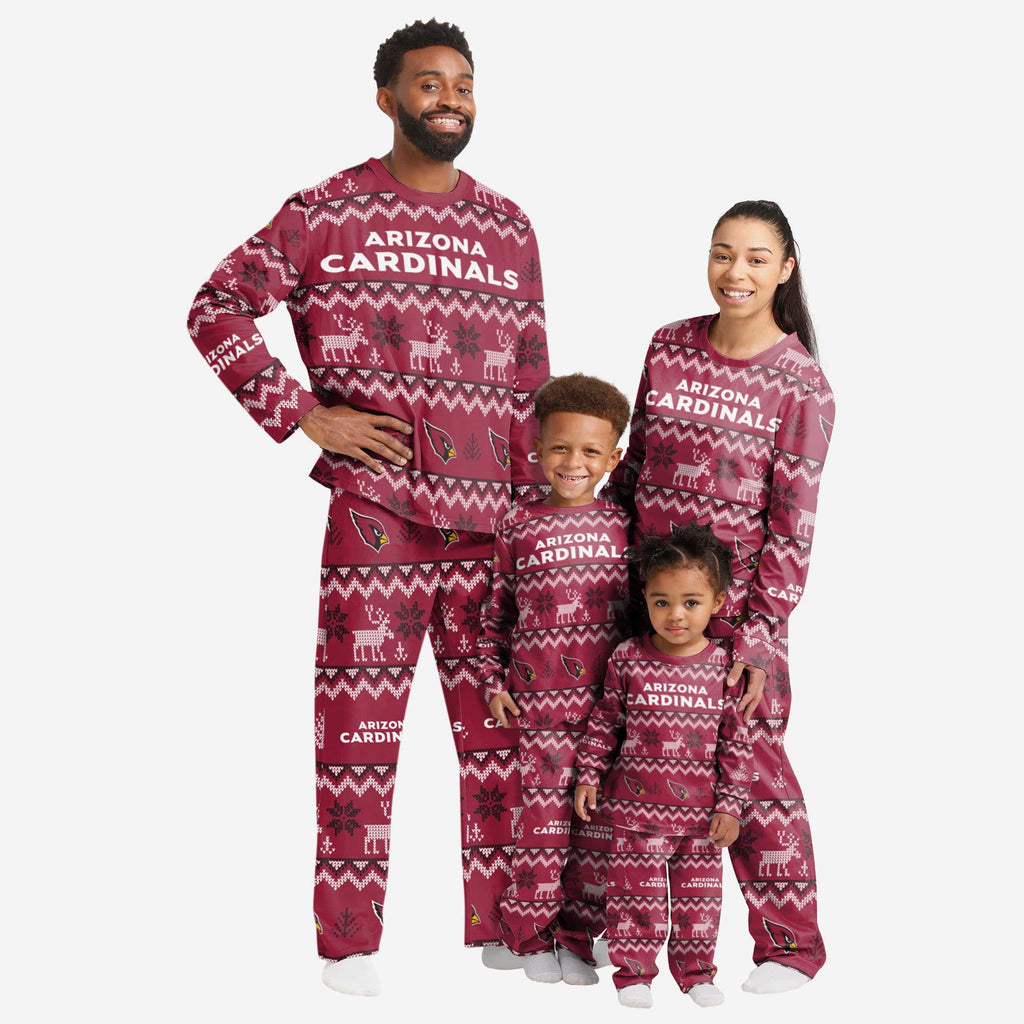 Arizona Cardinals Womens Ugly Pattern Family Holiday Pajamas FOCO