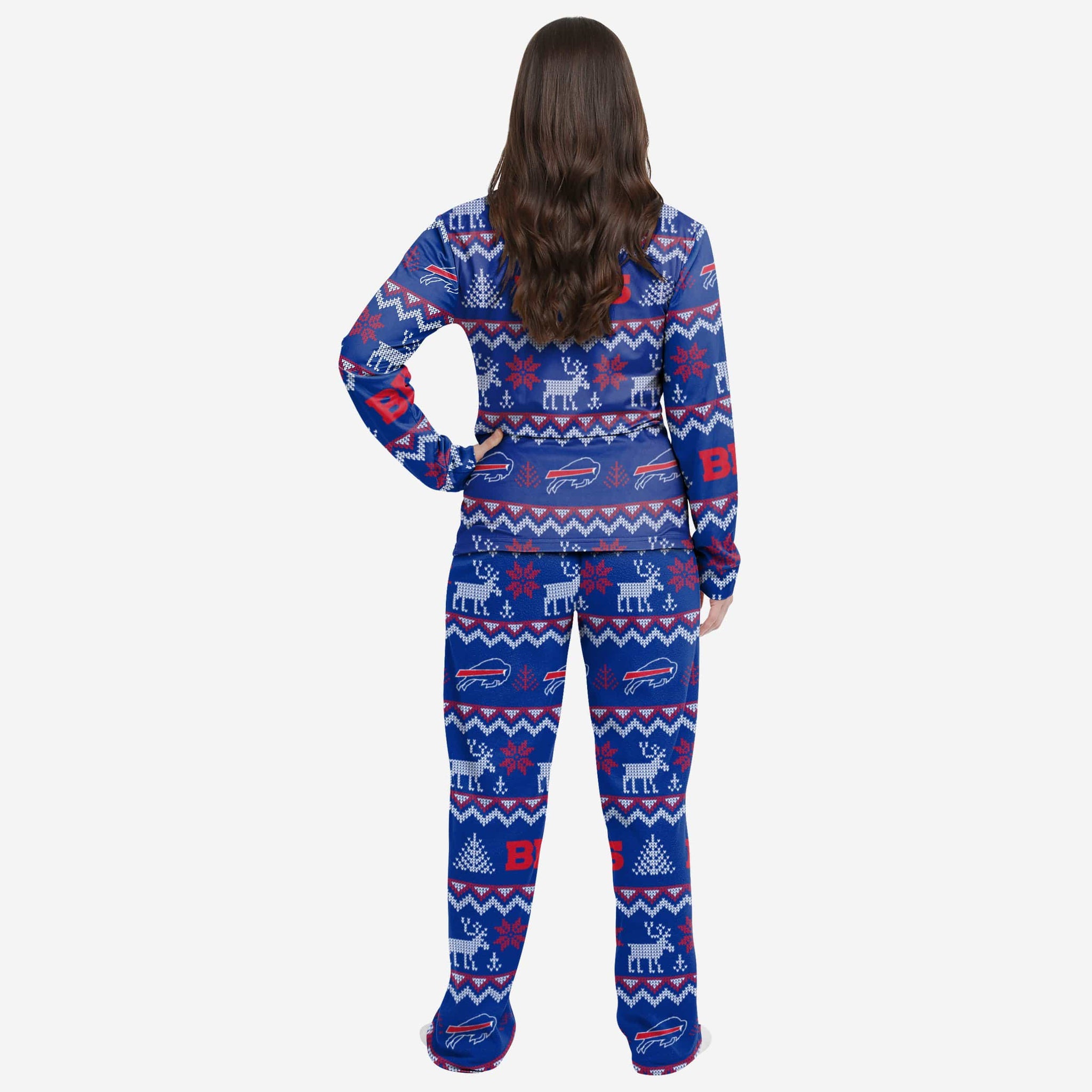 Buffalo Bills Mens Ugly Pattern Family Holiday Pajamas FOCO