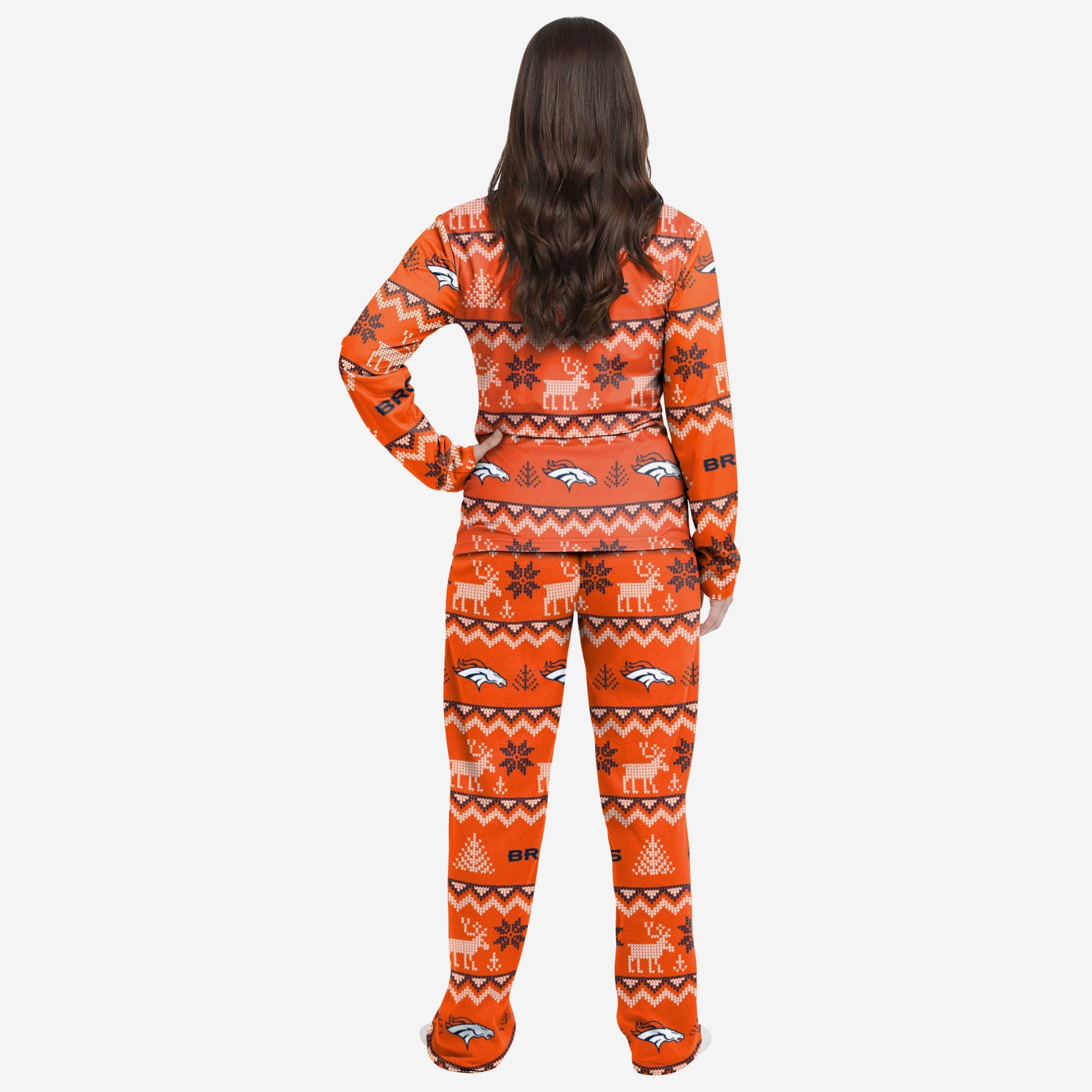 Denver Broncos NFL Ugly Pattern Family Holiday Pajamas