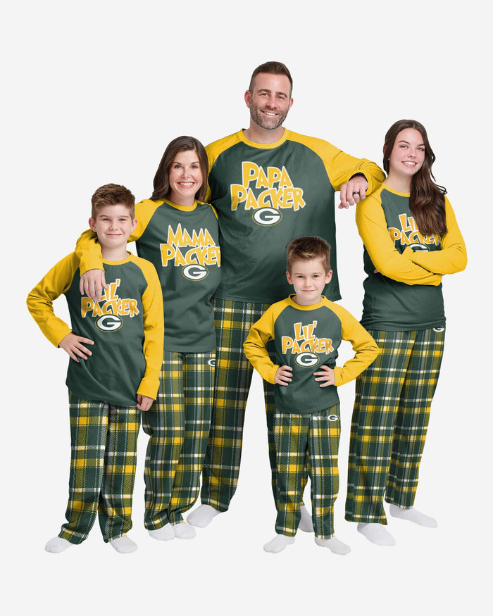 Green Bay Packers Womens Plaid Family Holiday Pajamas FOCO - FOCO.com