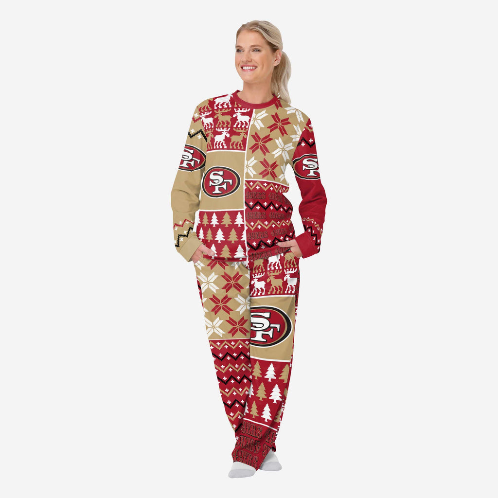 San Francisco 49ers Womens Busy Block Family Holiday Pajamas FOCO S - FOCO.com