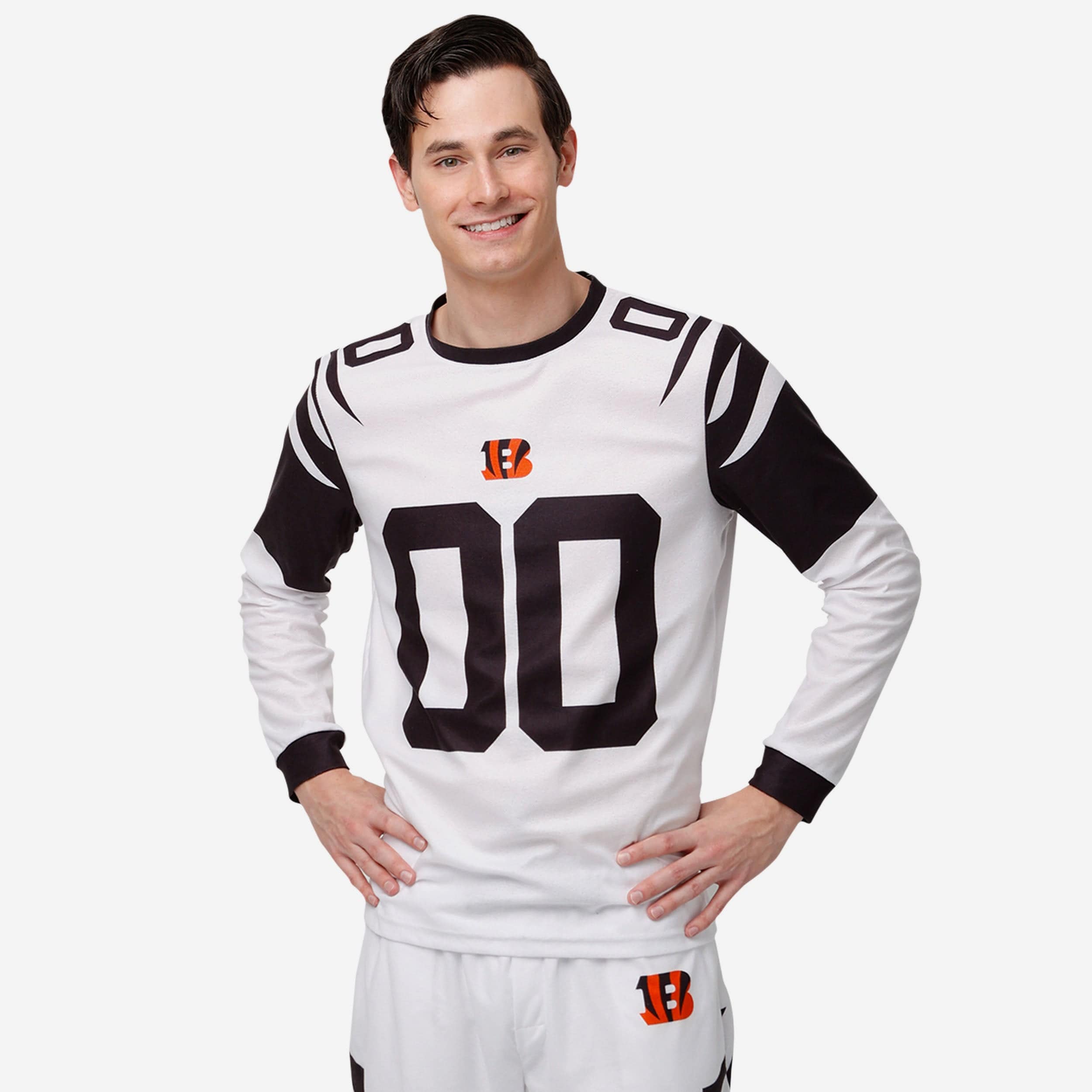 Cincinnati Bengals NFL Mens White Stripe Pajama Pants