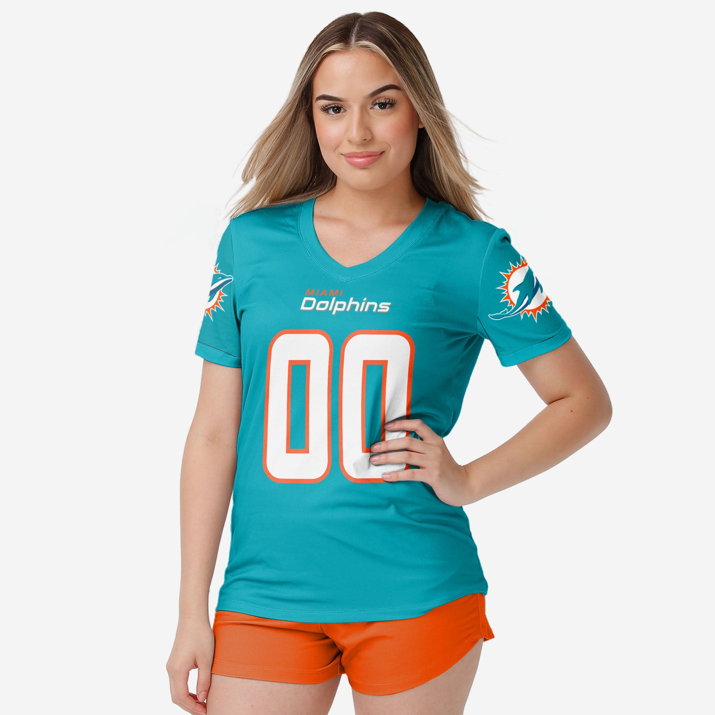 Miami Dolphins Womens Cold Shoulder T-Shirt FOCO