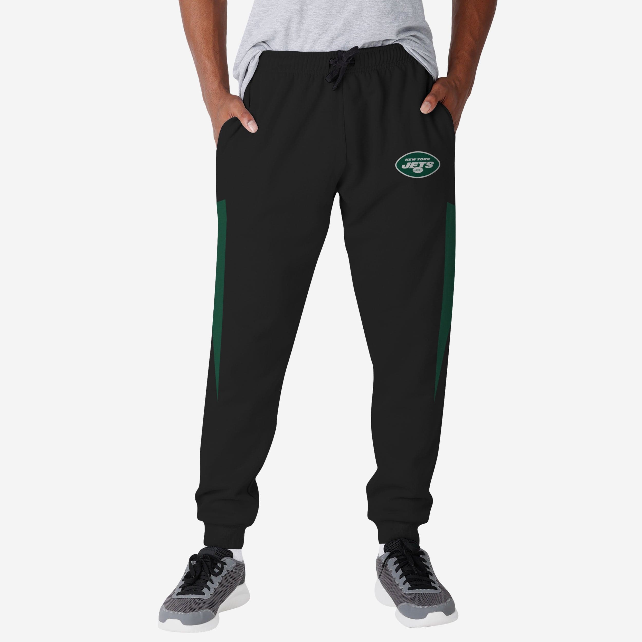 FOCO New York Jets NFL Mens Stripe Logo Track Pants