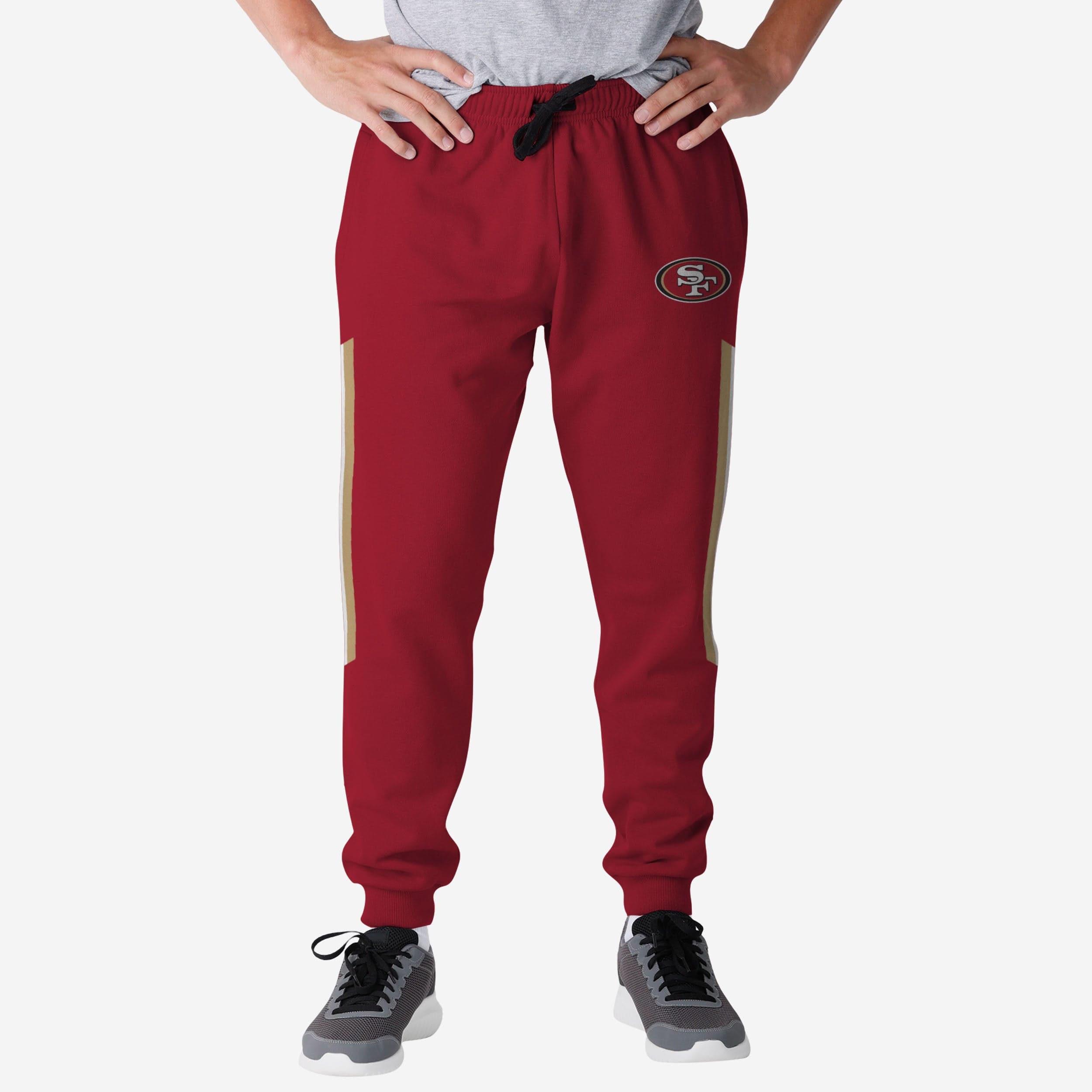 FOCO San Francisco 49ers NFL Mens Stripe Logo Track Pants