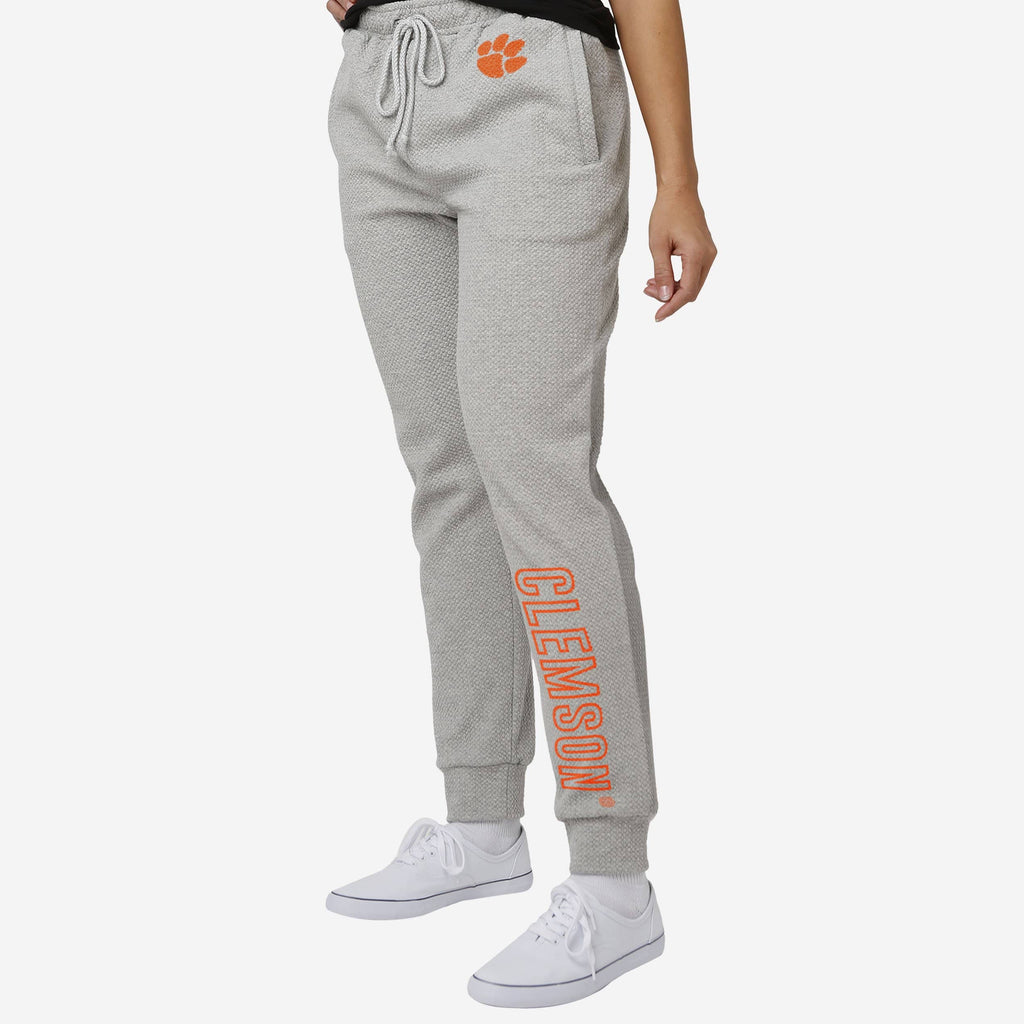 Clemson Tigers Womens Gray Woven Joggers FOCO S - FOCO.com