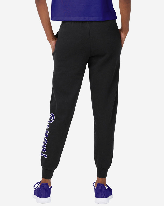 Baltimore Ravens Womens Script Wordmark Black Joggers FOCO - FOCO.com