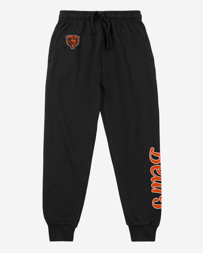 Chicago Bears Womens Script Wordmark Black Joggers FOCO - FOCO.com