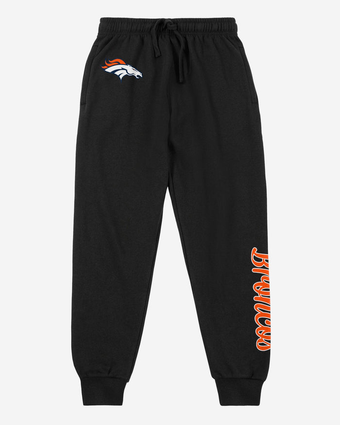 Denver Broncos Womens Script Wordmark Black Joggers FOCO - FOCO.com