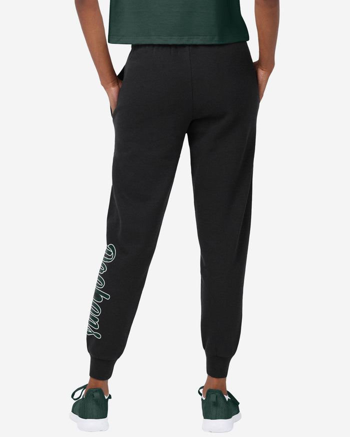 Green Bay Packers Womens Script Wordmark Black Joggers FOCO - FOCO.com