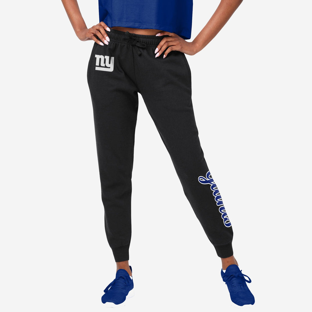 New York Giants Womens Script Wordmark Black Joggers FOCO S - FOCO.com