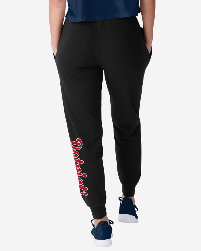 New England Patriots Womens Script Wordmark Black Joggers FOCO - FOCO.com