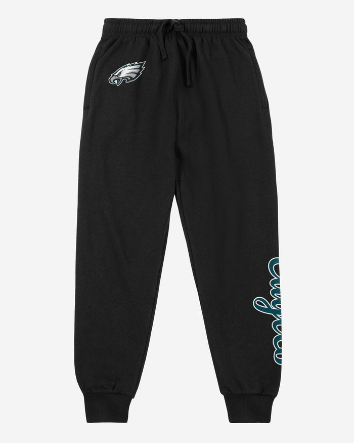 Philadelphia Eagles Womens Script Wordmark Black Joggers FOCO - FOCO.com