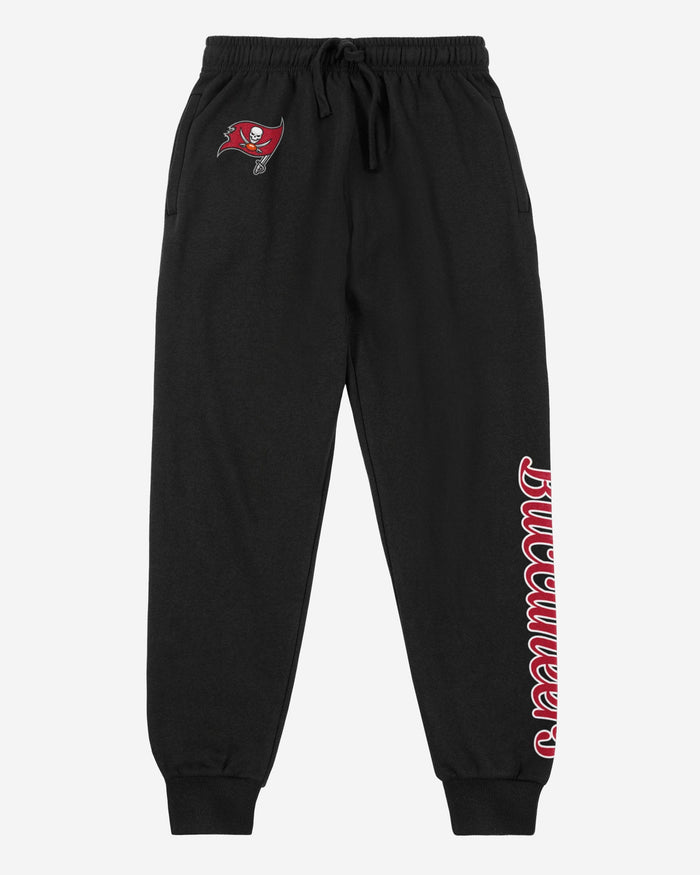 Tampa Bay Buccaneers Womens Script Wordmark Black Joggers FOCO - FOCO.com