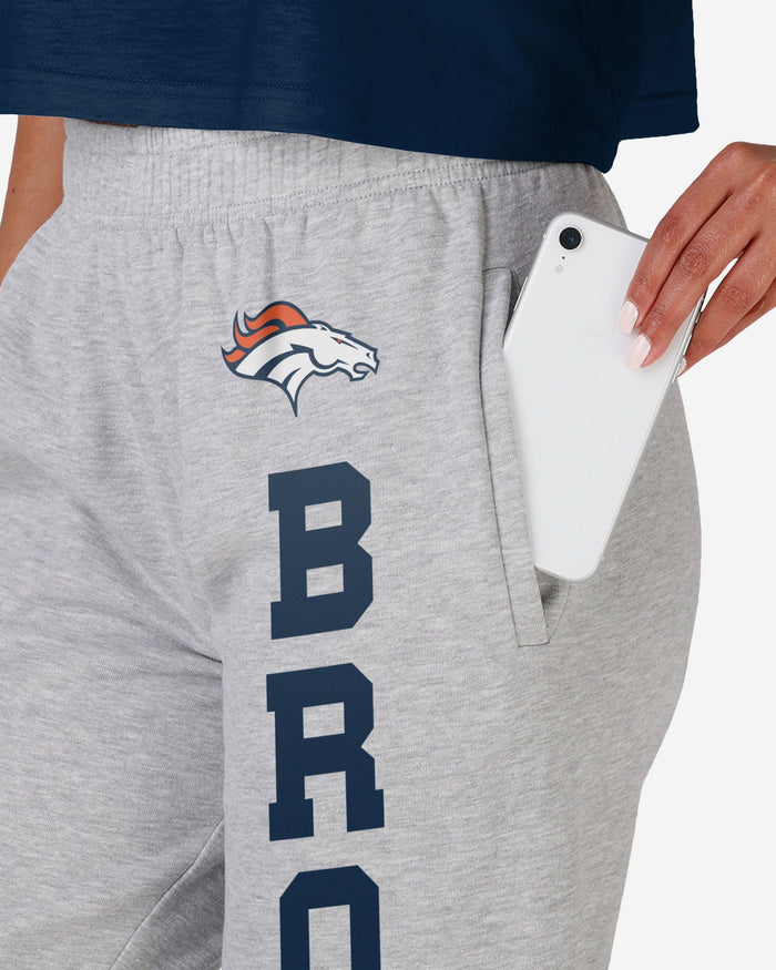 FOCO Denver Broncos NFL Womens Big Wordmark Gray Sweatpants