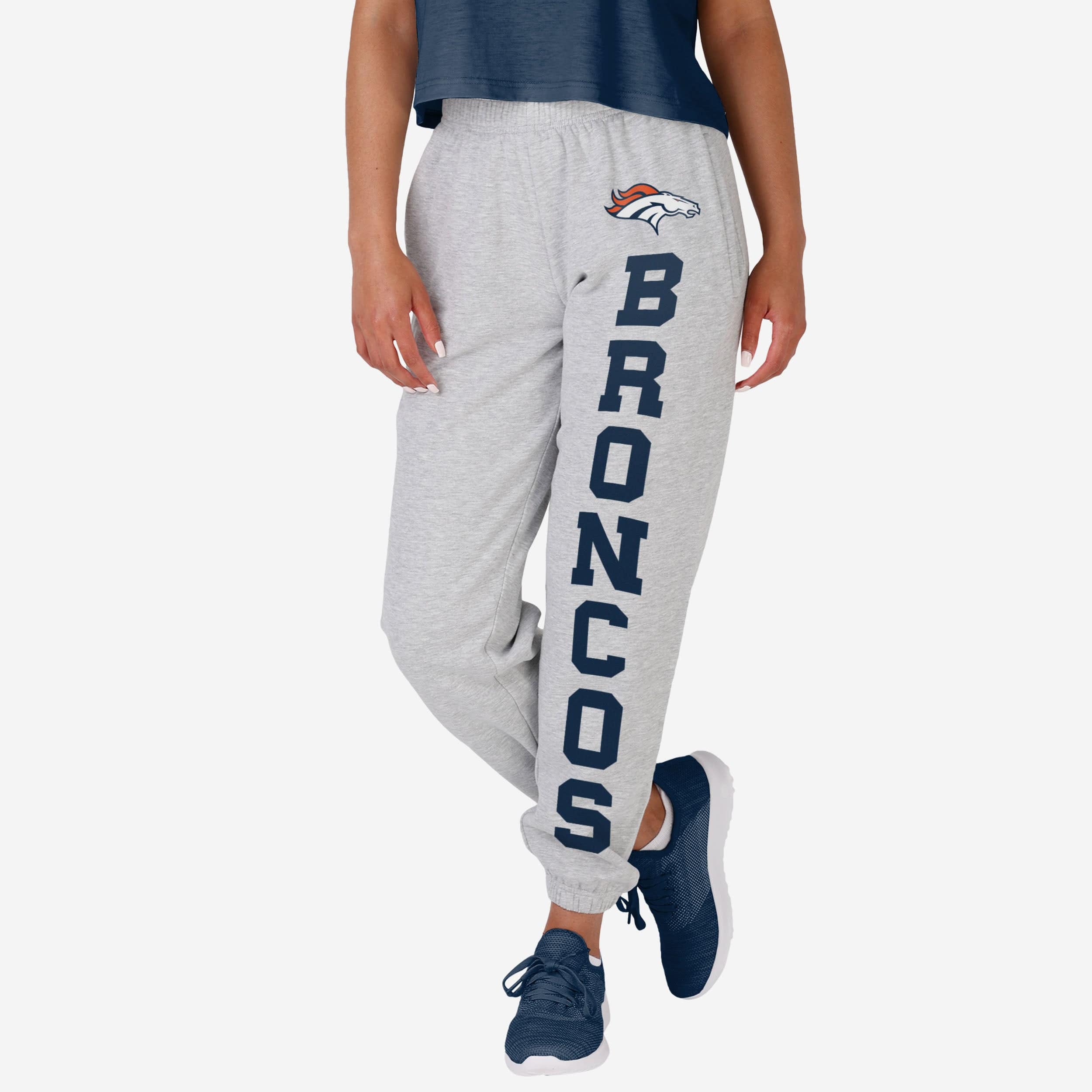 FOCO Denver Broncos NFL Womens Big Wordmark Gray Sweatpants