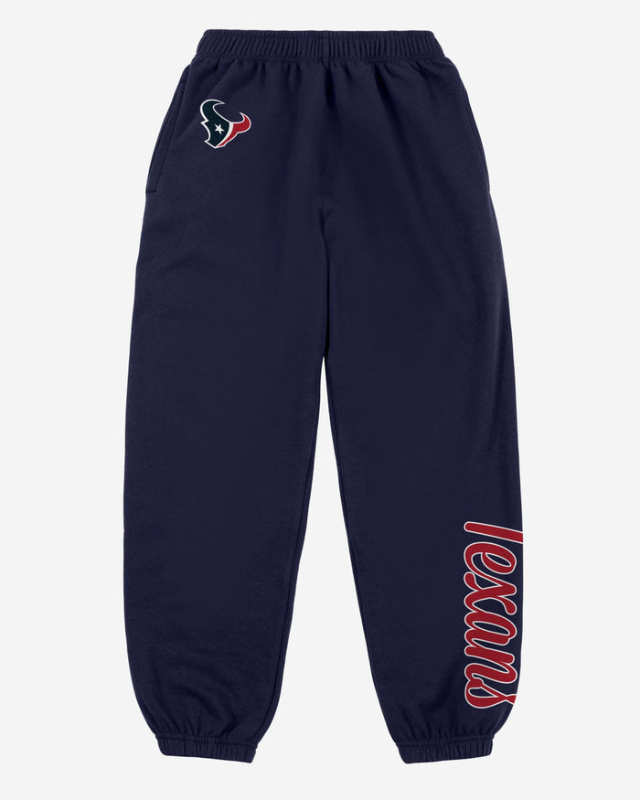 Houston Texans Womens Script Wordmark Team Color Sweatpants FOCO - FOCO.com