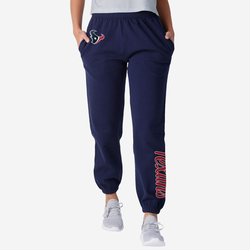 Houston Texans Womens Script Wordmark Team Color Sweatpants FOCO S - FOCO.com