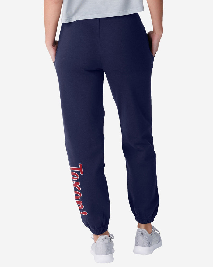 Houston Texans Womens Script Wordmark Team Color Sweatpants FOCO - FOCO.com