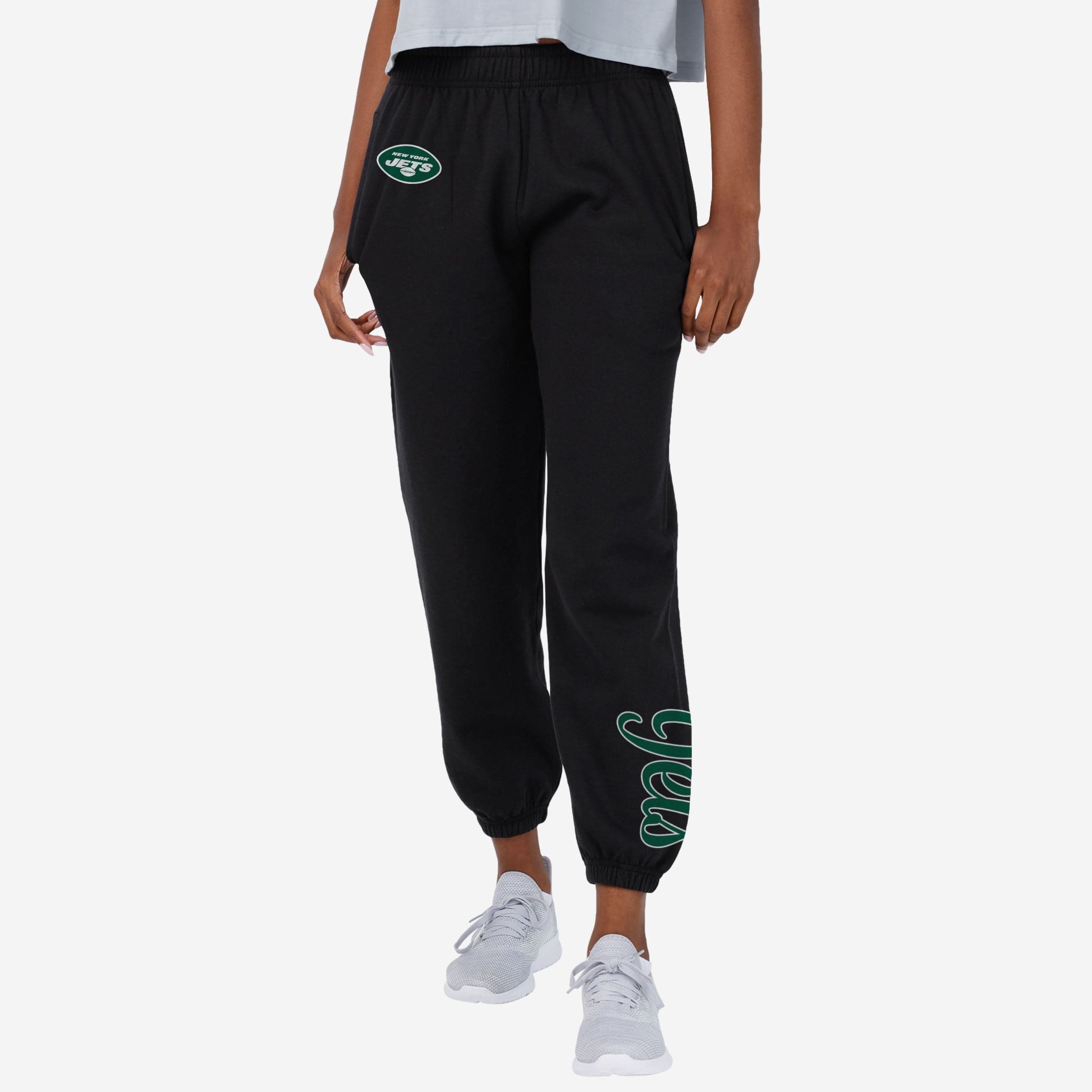 FOCO New York Jets NFL Womens Big Wordmark Gray Sweatpants