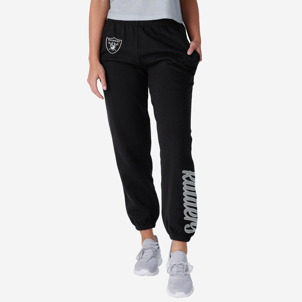 Las Vegas Raiders Womens Script Wordmark Team Color Sweatpants FOCO S - FOCO.com