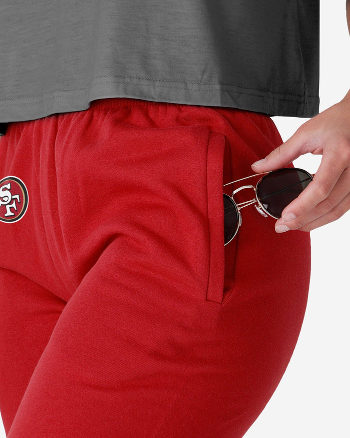 San Francisco 49ers Womens Script Wordmark Team Color Sweatpants FOCO - FOCO.com