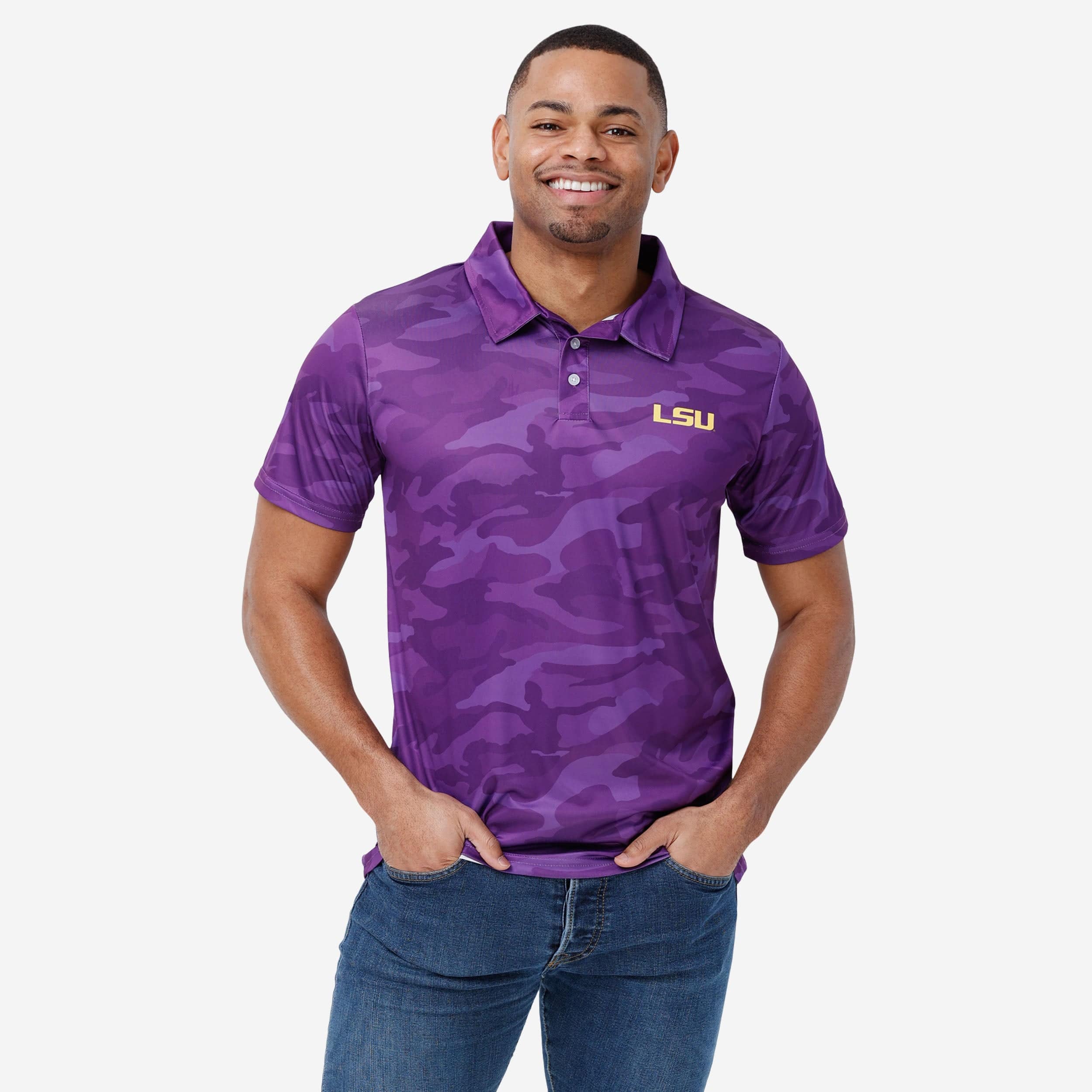 Lsu Tigers Camo Pattern Polo Shirts - Peto Rugs