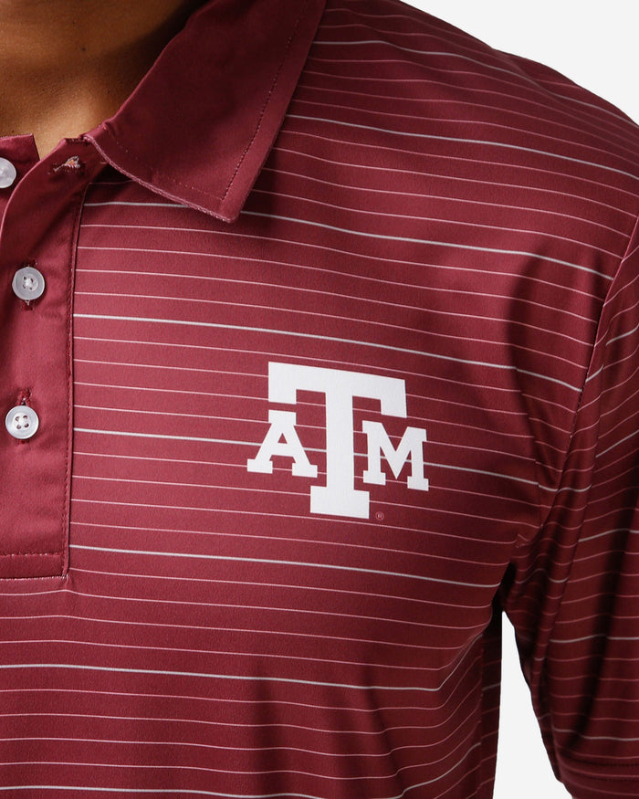 Texas A&M Aggies Striped Polyester Polo FOCO - FOCO.com