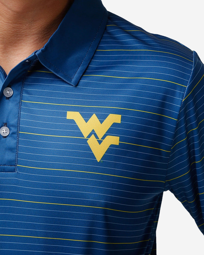 West Virginia Mountaineers Striped Polyester Polo FOCO - FOCO.com