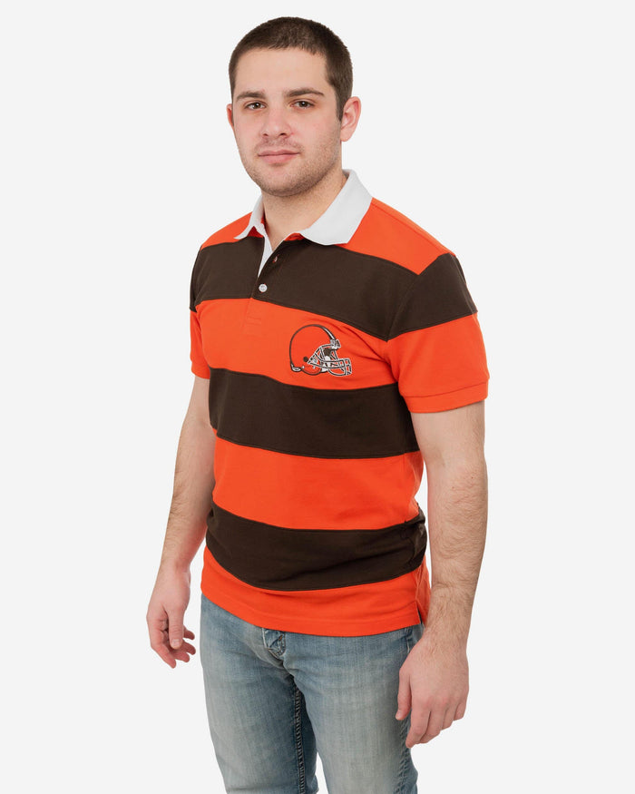 Cleveland Browns Rugby Stripe Polo FOCO S - FOCO.com