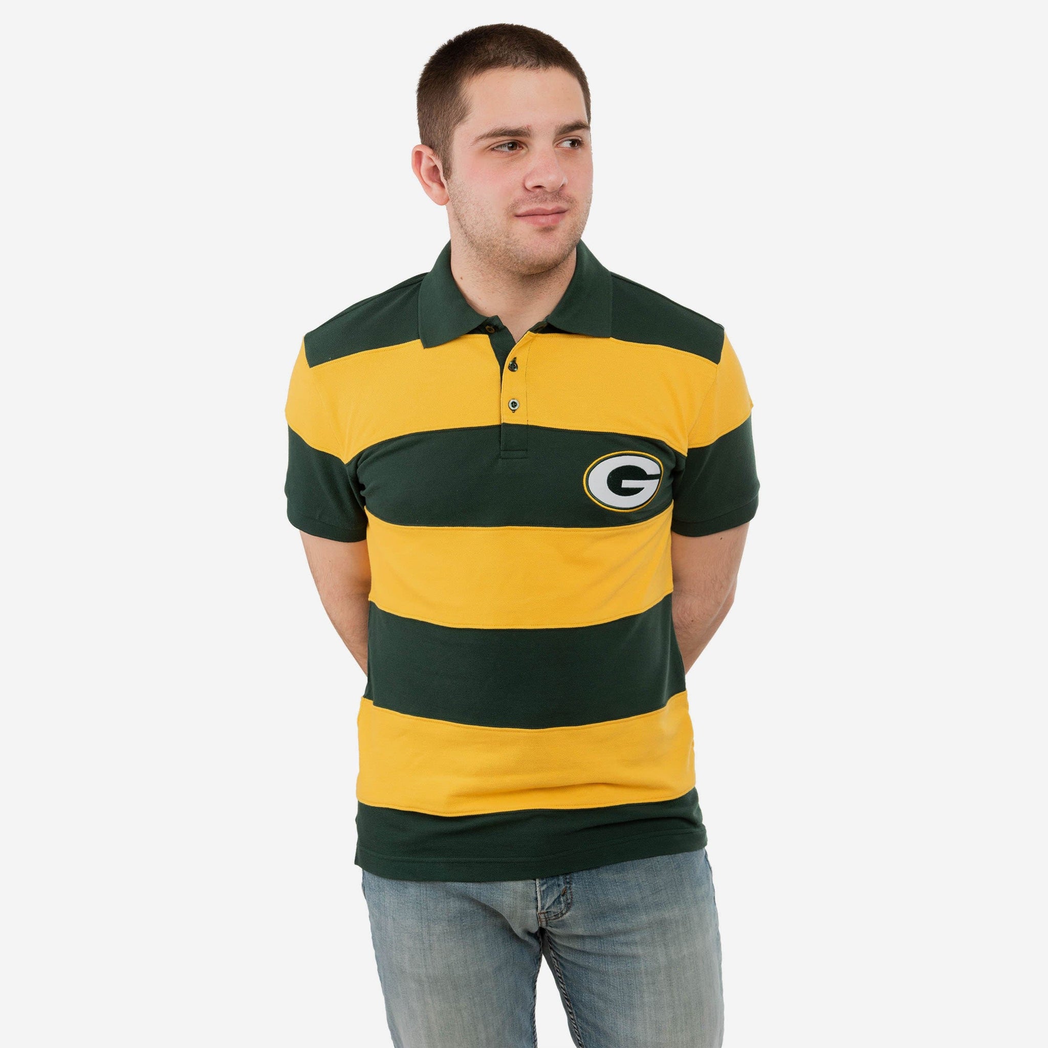 Foco NFL green Bay Packers Mens Polo Short Sleeve ShirtPolo