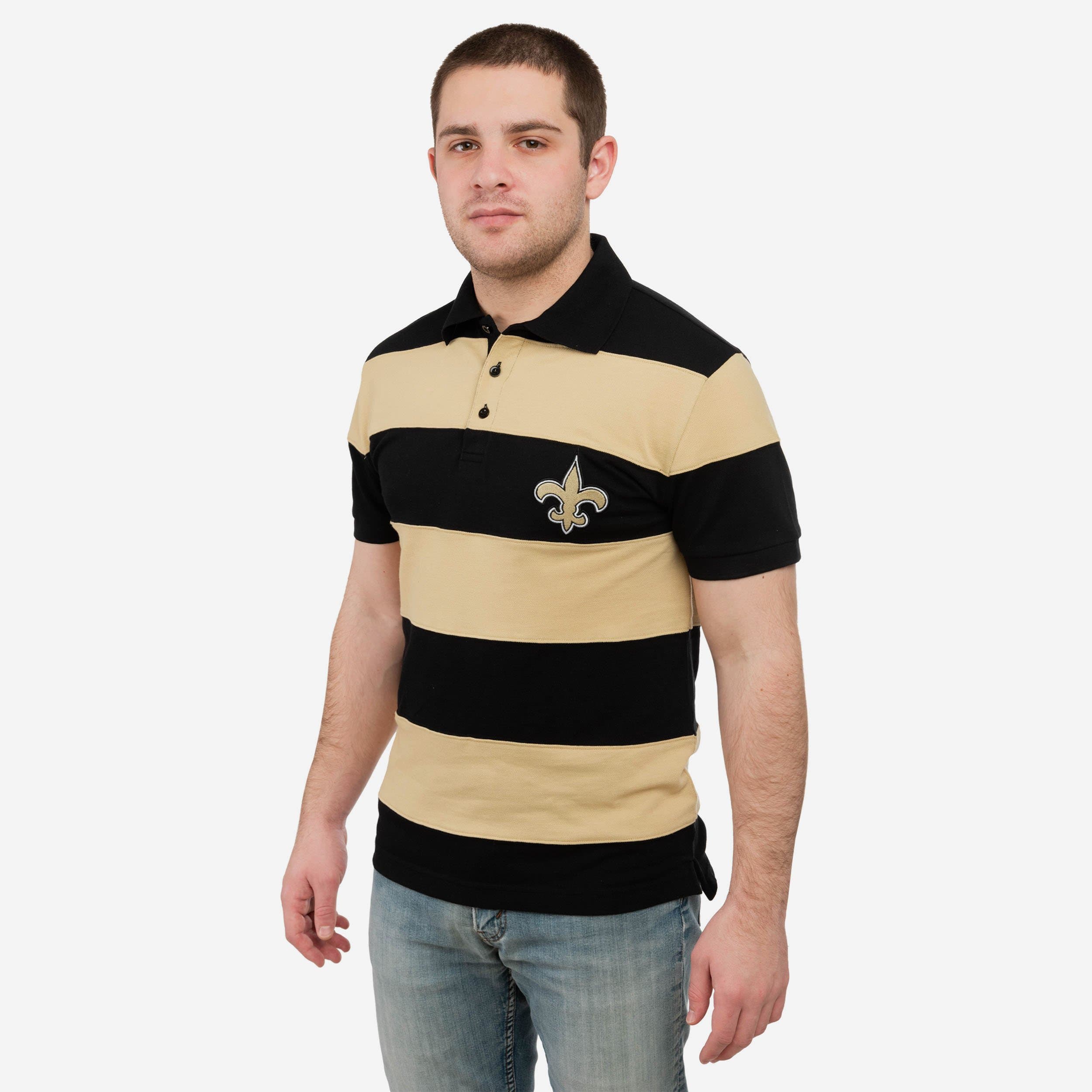 New Orleans Saints NFL Mens Rugby Stripe Polo