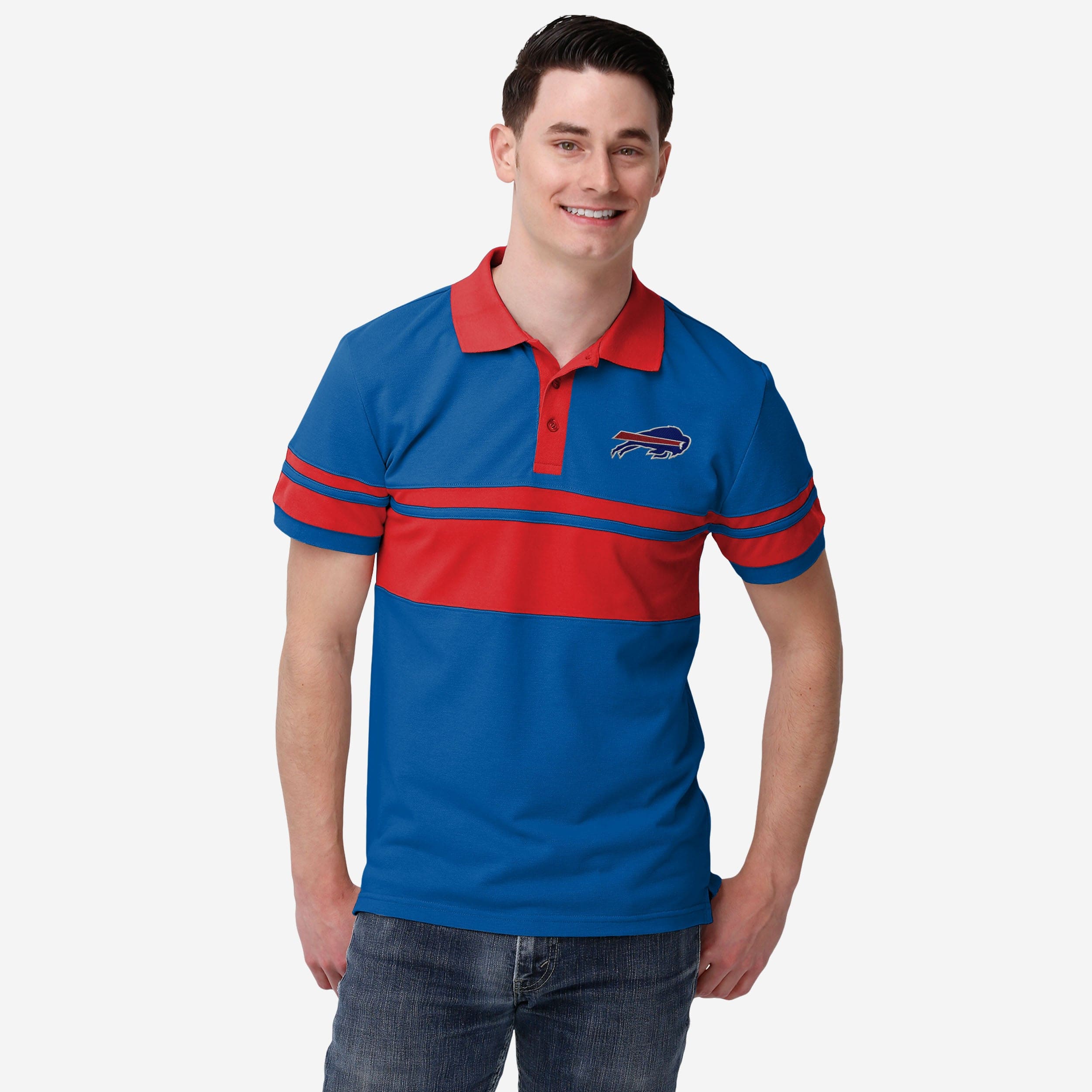 New England Patriots NFL Mens Cotton Stripe Polo Shirt