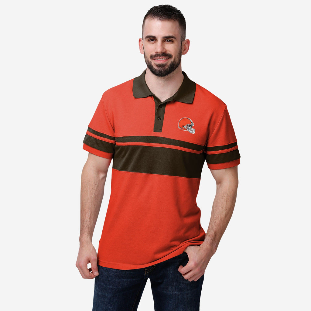 Cleveland Browns Cotton Stripe Polo FOCO S - FOCO.com