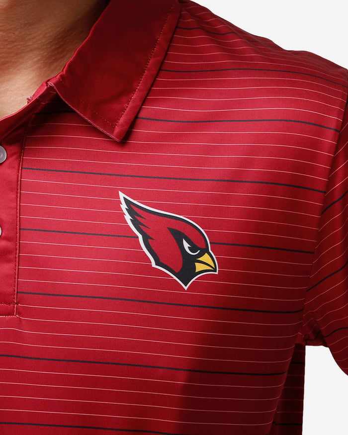 Arizona Cardinals Striped Polyester Polo FOCO - FOCO.com