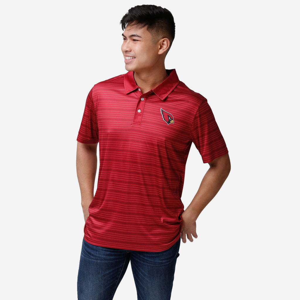 Arizona Cardinals Striped Polyester Polo FOCO S - FOCO.com