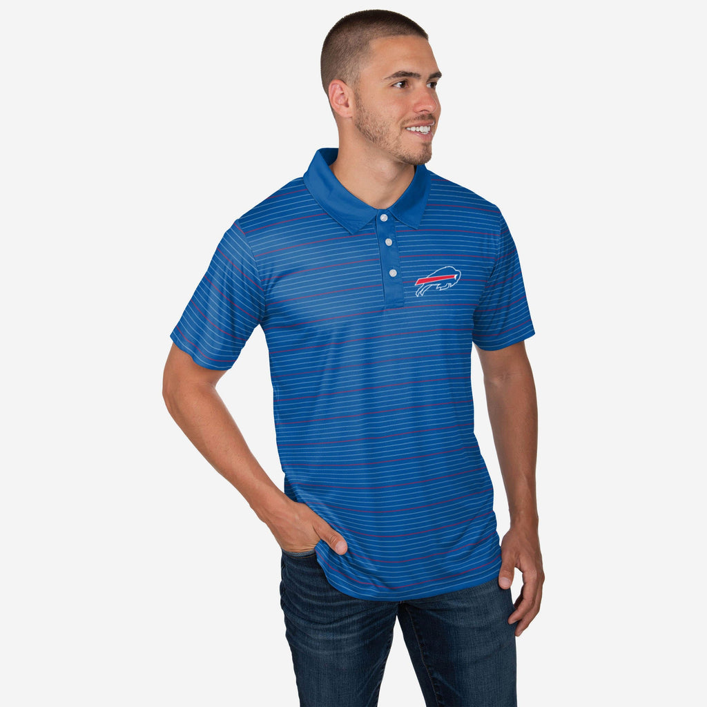 Buffalo Bills Striped Polyester Polo FOCO S - FOCO.com