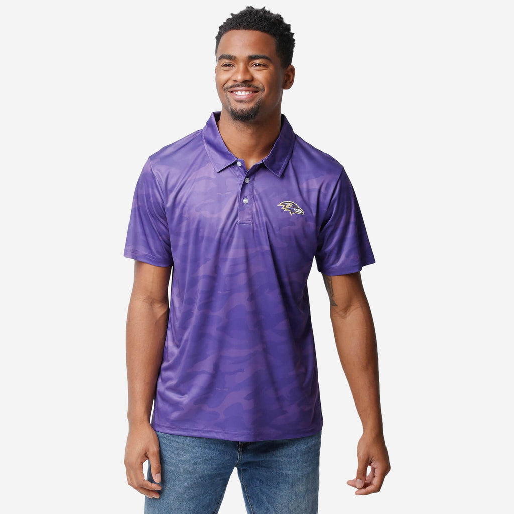 Baltimore Ravens Color Camo Polyester Polo FOCO S - FOCO.com