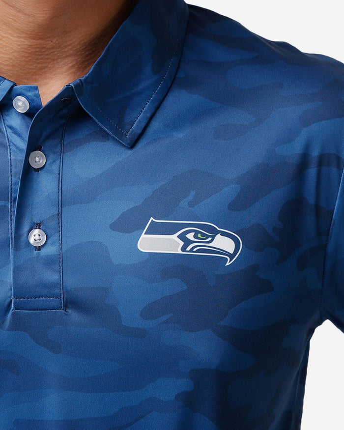 Seattle Seahawks Color Camo Polyester Polo FOCO - FOCO.com