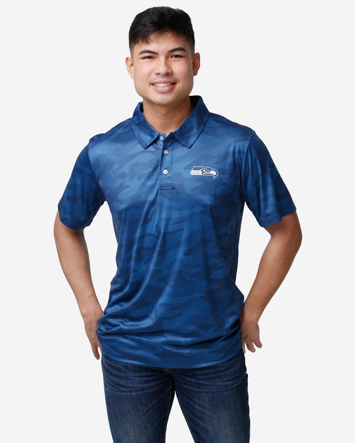 Seattle Seahawks Color Camo Polyester Polo FOCO S - FOCO.com