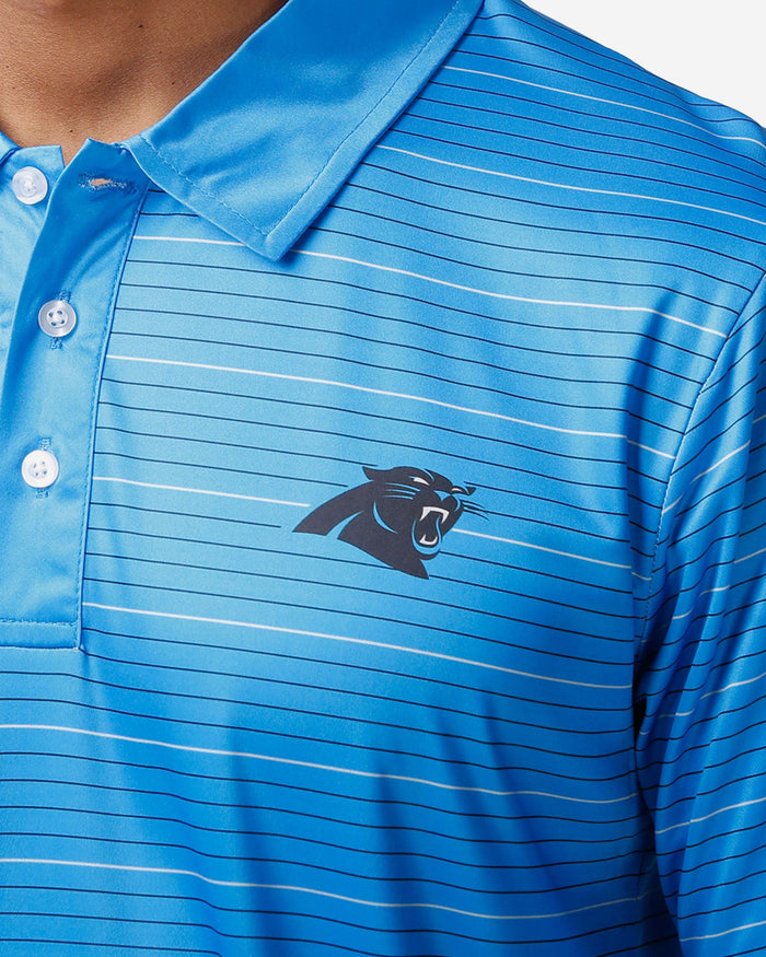 Carolina Panthers Striped Polyester Polo FOCO - FOCO.com