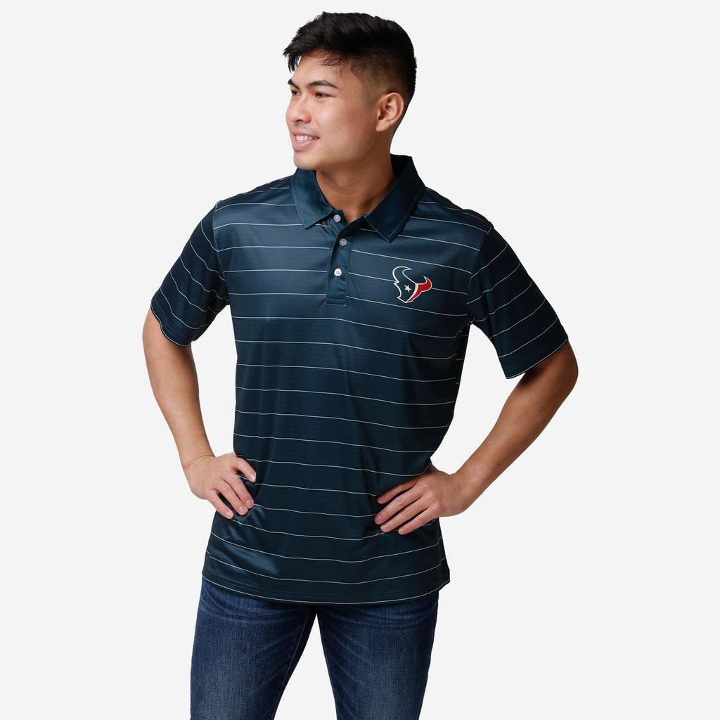 Houston Texans Striped Polyester Polo FOCO S - FOCO.com