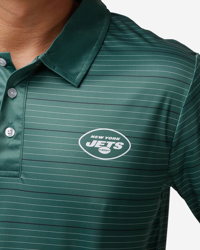 New York Jets Striped Polyester Polo FOCO - FOCO.com