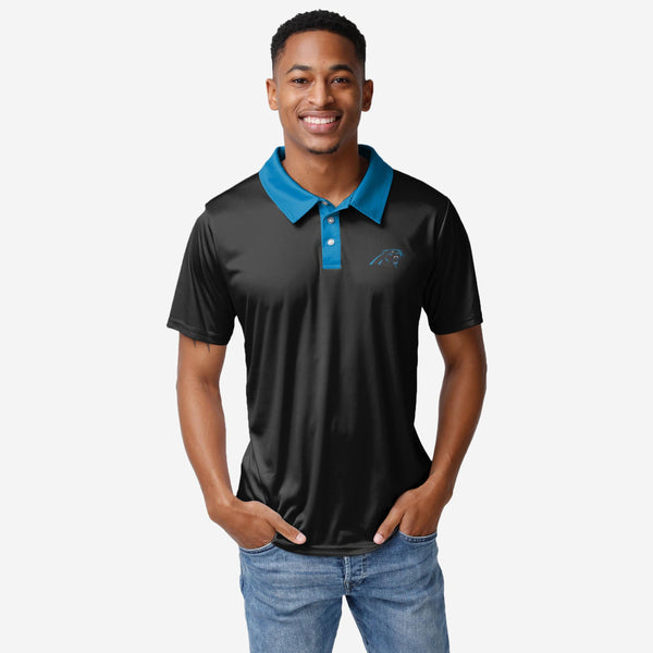 FOCO Carolina Panthers NFL Mens Striped Polyester Polo