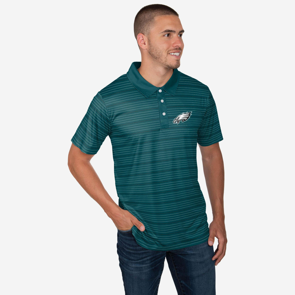 Philadelphia Eagles Striped Polyester Polo FOCO S - FOCO.com