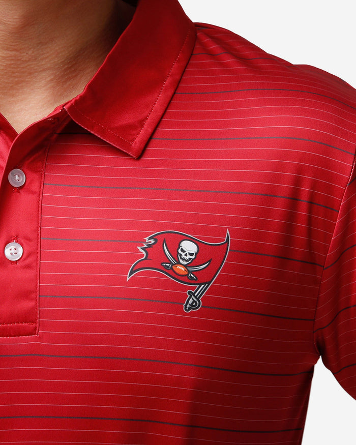 Tampa Bay Buccaneers Striped Polyester Polo FOCO - FOCO.com