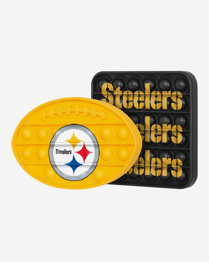 Pittsburgh Steelers 2 Pack Ball & Square Push-Itz Fidget FOCO - FOCO.com